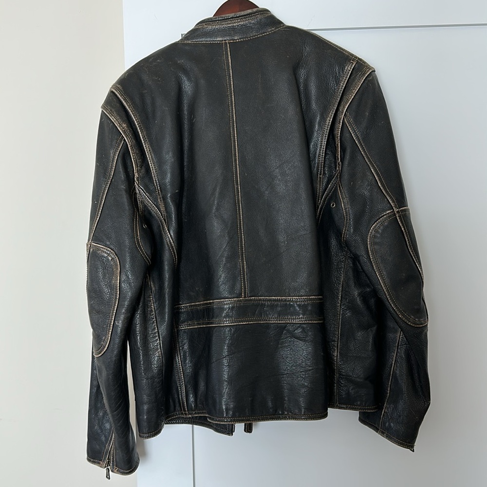 Marc New York Dark Brown Leather Motorcycle Jacket - Picture 3 of 5